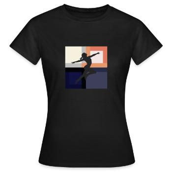 Eiskunstlauf Schlittschuh - Frauen T-Shirt - Schwarz - Vorne - AI Model Female 172 dark (172cm)