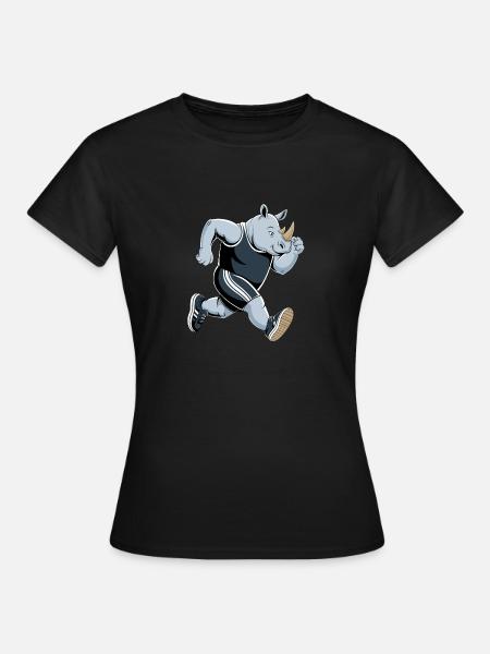 Energiegeladener Nashorn-Athlet - Frauen T-Shirt - Schwarz