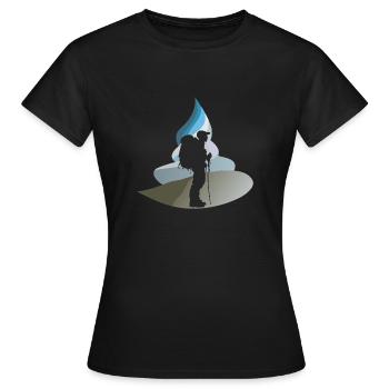 Wandern Trekking Randonnée - T-shirt Femme - noir - Devant - AI Model Female 172 dark (172cm)