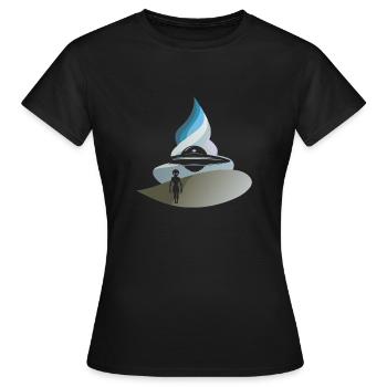 Raumschiff Ufo Mars - Frauen T-Shirt - Schwarz - Vorne - AI Model Female 172 dark (172cm)