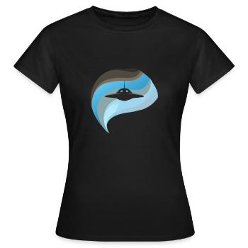 Spaceship Invasion UFO - Women's T-Shirt - black - Front - AI Model Female 172 dark (172cm)