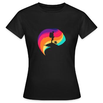 Hikers Trekking Mountaineers - Women's T-Shirt - black - Front - AI Model Female 172 dark (172cm)