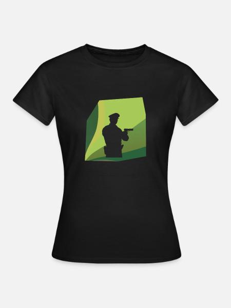 Polizei Notruf Streife - Frauen T-Shirt - Schwarz