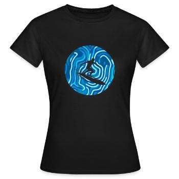 Surfer Surfergirl - Frauen T-Shirt - Schwarz - Vorne - AI Model Female 172 dark (172cm)
