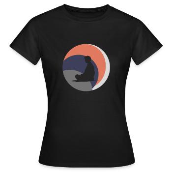 Méditation Respiration Zen - T-shirt Femme - noir - Devant - AI Model Female 172 dark (172cm)