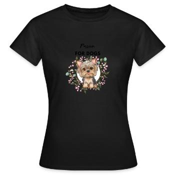 Passion pour l’art des chiens (charmant petit dieu) - T-shirt Femme - noir - Devant - AI Model Female 172 dark (172cm)
