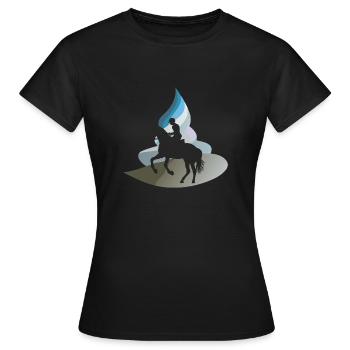 Chevaux Fers à cheval - T-shirt Femme - noir - Devant - AI Model Female 172 dark (172cm)