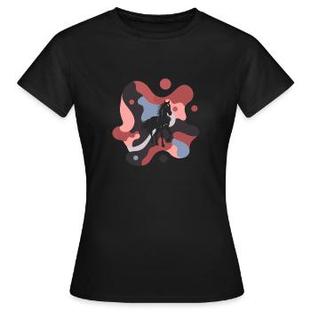 Cheval Sabots Equestrian - T-shirt Femme - noir - Devant - AI Model Female 172 dark (172cm)