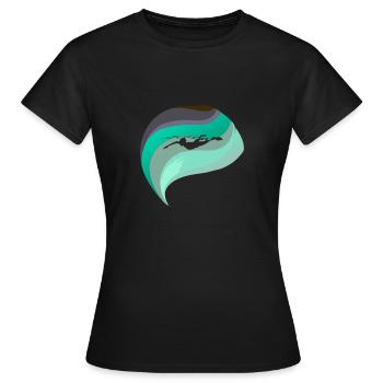 Schwimmen Scuba Brustschwimmen - Frauen T-Shirt - Schwarz - Vorne - AI Model Female 172 dark (172cm)