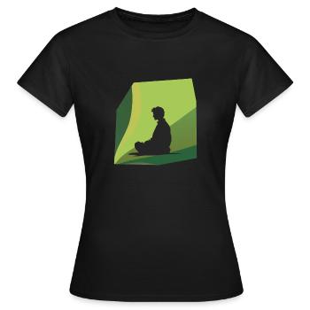 Meditation Entspannung Atmung - Frauen T-Shirt - Schwarz - Vorne - AI Model Female 172 dark (172cm)