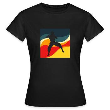 Kickboxing Kampfkunst Training - Frauen T-Shirt - Schwarz - Vorne - AI Model Female 172 dark (172cm)