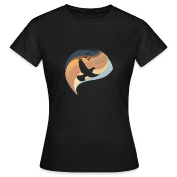 Pigeons, pigeon dung, dove of peace - Women's T-Shirt - black - Front - AI Model Female 172 dark (172cm)