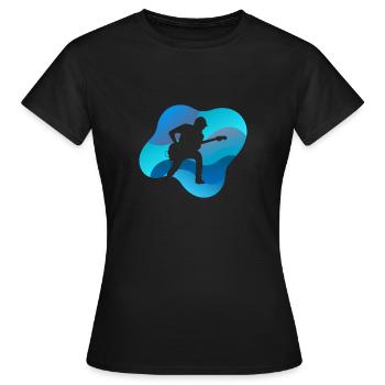 Elektrogitarre Heavy Gitarre - Frauen T-Shirt - Schwarz - Vorne - AI Model Female 172 dark (172cm)
