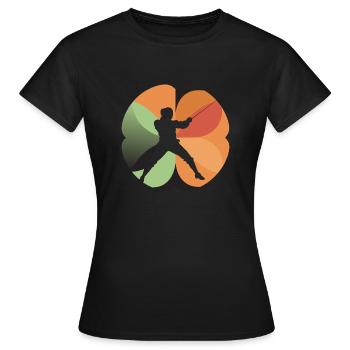 Fechten Kampfkunst Sport - Frauen T-Shirt - Schwarz - Vorne - AI Model Female 172 dark (172cm)