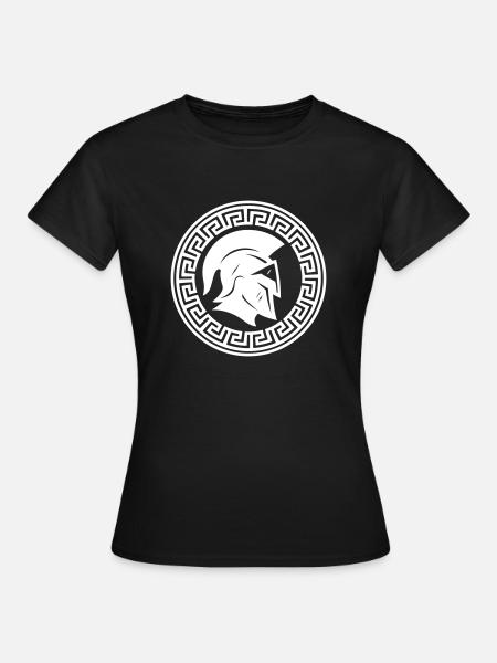 Spartaner Helm Symbol - Frauen T-Shirt - Schwarz