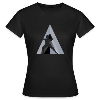 Fechten Schwertkampf - Frauen T-Shirt - Schwarz - Vorne - AI Model Female 172 dark (172cm)