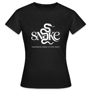 Schlange Krafttier – Transformation & Energie - Frauen T-Shirt - Schwarz - Vorne - AI Model Female 172 dark (172cm)