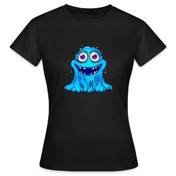 Blaues Schleimmonster - Frauen T-Shirt - Schwarz - Vorne - AI Model Female 172 dark (172cm)