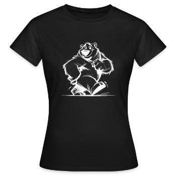 Ours câlin une étoile dans la chambre des enfants - T-shirt Femme - noir - Devant - AI Model Female 172 dark (172cm)