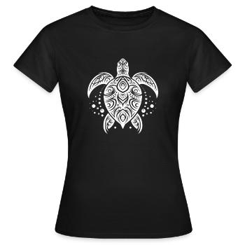 Tortue du Pacifique Tattoo Art Intemporel - T-shirt Femme - noir - Devant - AI Model Female 172 dark (172cm)