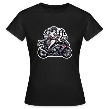 Biker Geisha - Frauen T-Shirt - Schwarz - Vorne - AI Model Female 172 dark (172cm)
