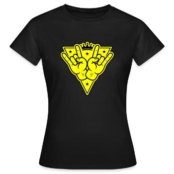 Signe de fête de la main - T-shirt Femme - noir - Devant - AI Model Female 172 dark (172cm)
