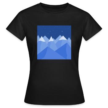 Blaue Landschaft - Frauen T-Shirt - Schwarz - Vorne - AI Model Female 172 dark (172cm)