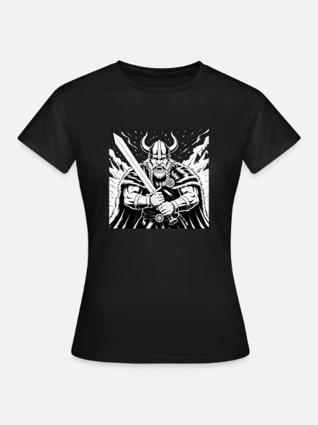 Mächtiger Wikinger-Krieger Version 3 - Frauen T-Shirt - Schwarz