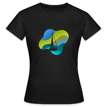 Sailing Boat Sailboats - Women's T-Shirt - black - Front - AI Model Female 172 dark (172cm)