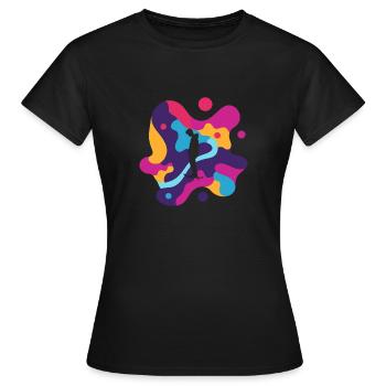 Longboard Skating Skate - Women's T-Shirt - black - Front - AI Model Female 172 dark (172cm)