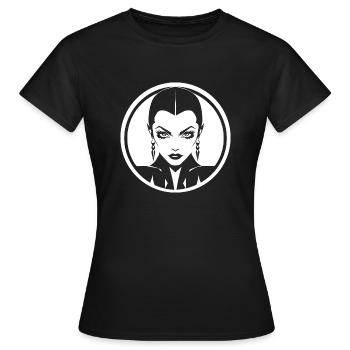Femme vampire – beauté lugubre en blanc et noir - T-shirt Femme - noir - Devant - AI Model Female 172 dark (172cm)