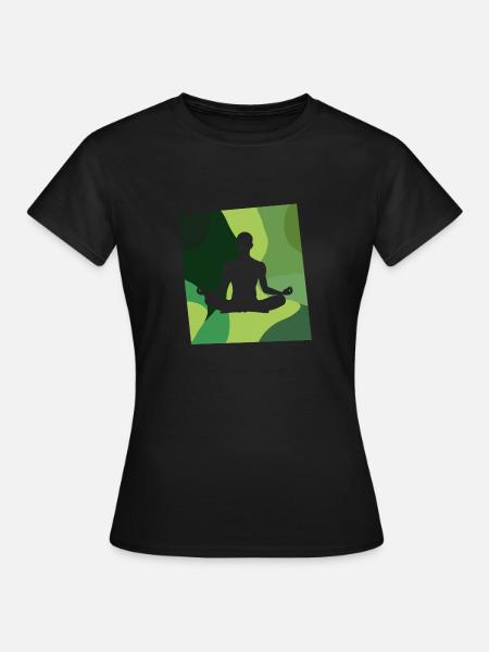 Meditation Atmung - Frauen T-Shirt - Schwarz