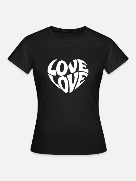 Liebe Liebe Liebe Liebe - Frauen T-Shirt - Schwarz