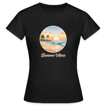 Summer Vibes - T-shirt Femme - noir - Devant - AI Model Female 172 dark (172cm)