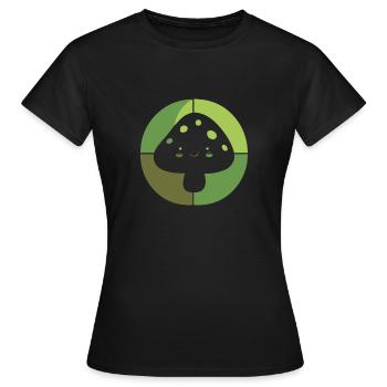 Champignons, Plantes sauvages, Éponges - T-shirt Femme - noir - Devant - AI Model Female 172 dark (172cm)