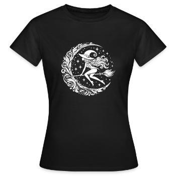 Sorcière sur balai - T-shirt Femme - noir - Devant - AI Model Female 172 dark (172cm)