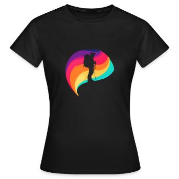 Wanderung Bergsteigen Gipfel - Frauen T-Shirt - Schwarz - Vorne - AI Model Female 172 dark (172cm)