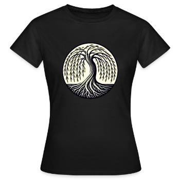 Saule pleureur - T-shirt Femme - noir - Devant - AI Model Female 172 dark (172cm)