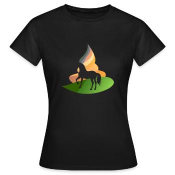 Pferd Ponyhof - Frauen T-Shirt - Schwarz - Vorne - AI Model Female 172 dark (172cm)