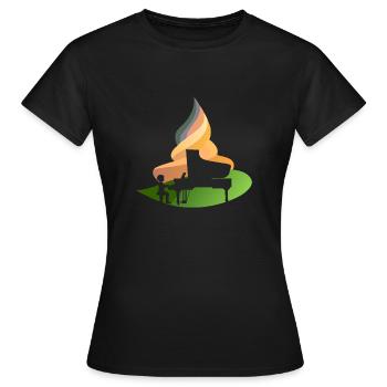 Klavier Orchester - Frauen T-Shirt - Schwarz - Vorne - AI Model Female 172 dark (172cm)