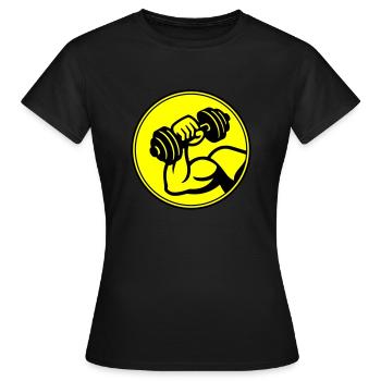 Dumbbell Muscles - Women's T-Shirt - black - Front - AI Model Female 172 dark (172cm)