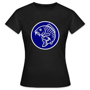Icône de poisson carpe - T-shirt Femme - noir - Devant - AI Model Female 172 dark (172cm)