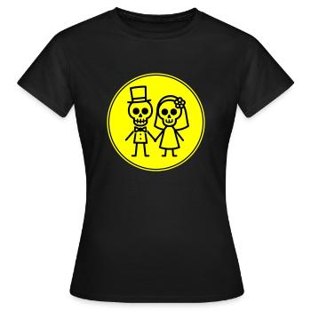 Mariage squelette drôle couple - T-shirt Femme - noir - Devant - AI Model Female 172 dark (172cm)