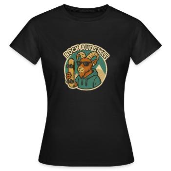 Bock auf style capricorne - T-shirt Femme - noir - Devant - AI Model Female 172 dark (172cm)