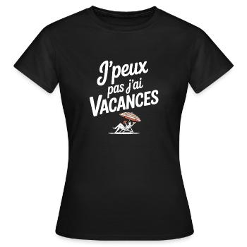 vacances, vacances d'été - T-shirt Femme - noir - Devant - AI Model Female 172 dark (172cm)