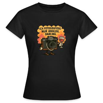 Analog Darling - Frauen T-Shirt - Schwarz - Vorne - AI Model Female 172 dark (172cm)