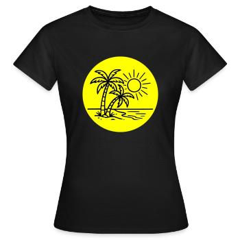 Île Palmier Symbole Vacances - T-shirt Femme - noir - Devant - AI Model Female 172 dark (172cm)