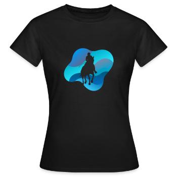 Dressurpferd Reitschule Springreiten - Frauen T-Shirt - Schwarz - Vorne - AI Model Female 172 dark (172cm)