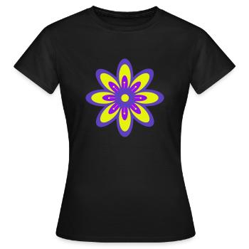 Lila Blume - Frauen T-Shirt - Schwarz - Vorne - AI Model Female 172 dark (172cm)