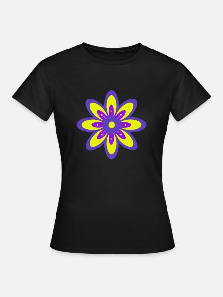 Lila Blume - Frauen T-Shirt - Schwarz